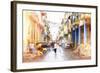 Cuba Painting - Street Atmosphere-Philippe Hugonnard-Framed Art Print