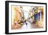 Cuba Painting - Street Atmosphere-Philippe Hugonnard-Framed Art Print