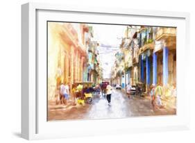 Cuba Painting - Street Atmosphere-Philippe Hugonnard-Framed Art Print