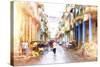 Cuba Painting - Street Atmosphere-Philippe Hugonnard-Stretched Canvas