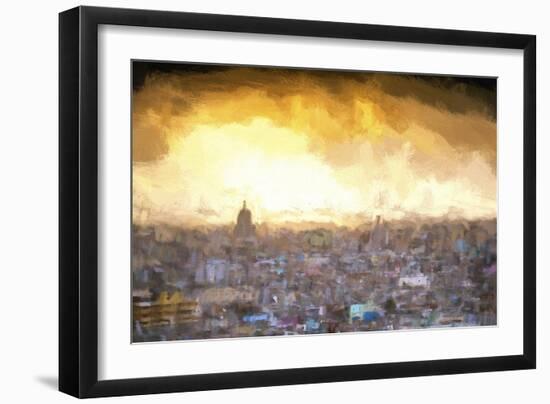 Cuba Painting - Sunset over the city of Havana-Philippe Hugonnard-Framed Art Print