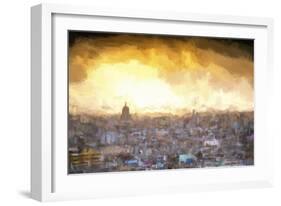 Cuba Painting - Sunset over the city of Havana-Philippe Hugonnard-Framed Art Print