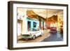 Cuba Painting - Sunset Street-Philippe Hugonnard-Framed Premium Giclee Print