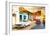 Cuba Painting - Sunset Street-Philippe Hugonnard-Framed Premium Giclee Print