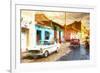 Cuba Painting - Sunset Street-Philippe Hugonnard-Framed Art Print