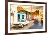 Cuba Painting - Sunset Street-Philippe Hugonnard-Framed Art Print