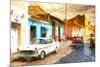 Cuba Painting - Sunset Street-Philippe Hugonnard-Mounted Art Print