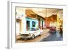 Cuba Painting - Sunset Street-Philippe Hugonnard-Framed Art Print