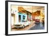 Cuba Painting - Sunset Street-Philippe Hugonnard-Framed Art Print