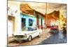 Cuba Painting - Sunset Street-Philippe Hugonnard-Mounted Art Print