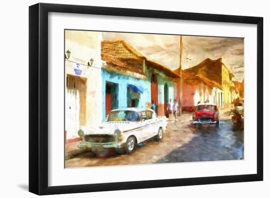 Cuba Painting - Sunset Street-Philippe Hugonnard-Framed Art Print