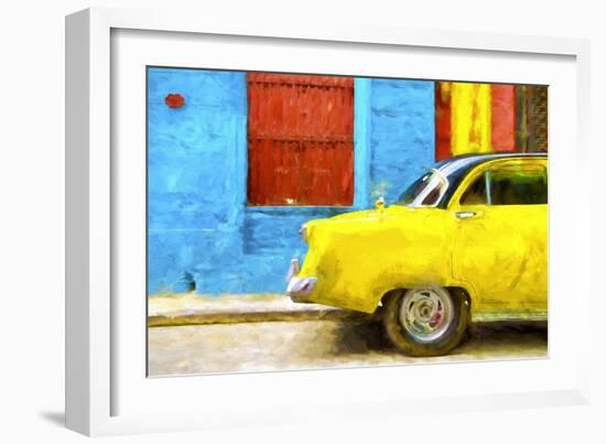 Cuba Painting - Taxi Back-Philippe Hugonnard-Framed Art Print