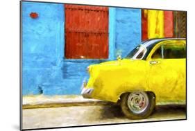 Cuba Painting - Taxi Back-Philippe Hugonnard-Mounted Premium Giclee Print