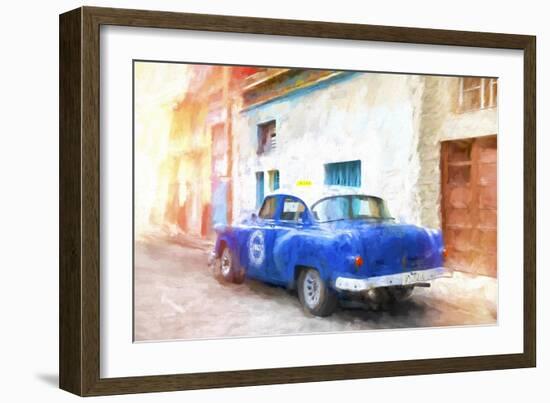 Cuba Painting - Taxi Pontiac-Philippe Hugonnard-Framed Art Print