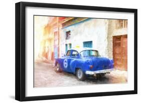 Cuba Painting - Taxi Pontiac-Philippe Hugonnard-Framed Art Print