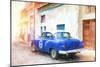 Cuba Painting - Taxi Pontiac-Philippe Hugonnard-Mounted Art Print