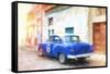 Cuba Painting - Taxi Pontiac-Philippe Hugonnard-Framed Stretched Canvas