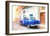 Cuba Painting - Taxi Pontiac-Philippe Hugonnard-Framed Premium Giclee Print