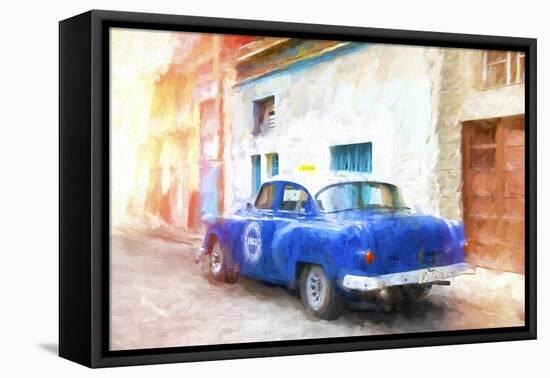 Cuba Painting - Taxi Pontiac-Philippe Hugonnard-Framed Stretched Canvas