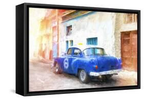 Cuba Painting - Taxi Pontiac-Philippe Hugonnard-Framed Stretched Canvas