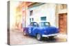 Cuba Painting - Taxi Pontiac-Philippe Hugonnard-Stretched Canvas