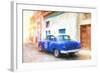 Cuba Painting - Taxi Pontiac-Philippe Hugonnard-Framed Art Print