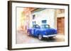 Cuba Painting - Taxi Pontiac-Philippe Hugonnard-Framed Art Print