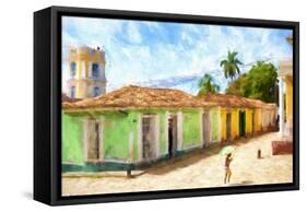 Cuba Painting - Trinidad Life-Philippe Hugonnard-Framed Stretched Canvas