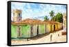 Cuba Painting - Trinidad Life-Philippe Hugonnard-Framed Stretched Canvas