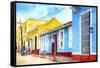 Cuba Painting - Urban Colors Street-Philippe Hugonnard-Framed Stretched Canvas