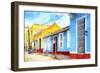Cuba Painting - Urban Colors Street-Philippe Hugonnard-Framed Art Print