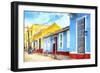 Cuba Painting - Urban Colors Street-Philippe Hugonnard-Framed Art Print