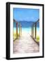 Cuba Painting - Wooden Boardwalk on the Sand-Philippe Hugonnard-Framed Art Print