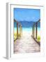 Cuba Painting - Wooden Boardwalk on the Sand-Philippe Hugonnard-Framed Art Print