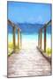 Cuba Painting - Wooden Boardwalk on the Sand-Philippe Hugonnard-Mounted Art Print
