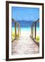 Cuba Painting - Wooden Boardwalk on the Sand-Philippe Hugonnard-Framed Art Print