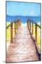 Cuba Painting - Wooden Boardwalk-Philippe Hugonnard-Mounted Art Print
