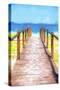 Cuba Painting - Wooden Boardwalk-Philippe Hugonnard-Stretched Canvas