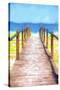 Cuba Painting - Wooden Boardwalk-Philippe Hugonnard-Stretched Canvas