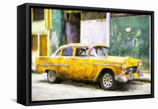 Cuba Painting - Yellow Body-Philippe Hugonnard-Framed Stretched Canvas