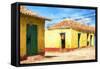 Cuba Painting - Yellow Facades-Philippe Hugonnard-Framed Stretched Canvas