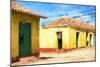 Cuba Painting - Yellow Facades-Philippe Hugonnard-Mounted Art Print