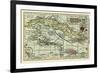 Cuba - Panoramic Map-Lantern Press-Framed Premium Giclee Print