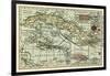 Cuba - Panoramic Map-Lantern Press-Framed Art Print