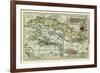 Cuba - Panoramic Map-Lantern Press-Framed Premium Giclee Print