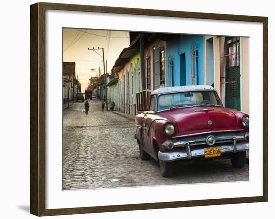 Cuba, Sancti Spiritus Province, Trinidad, 1950s-Era US-Made Ford Car-Walter Bibikow-Framed Photographic Print