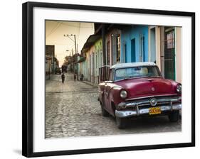 Cuba, Sancti Spiritus Province, Trinidad, 1950s-Era US-Made Ford Car-Walter Bibikow-Framed Photographic Print