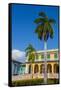 Cuba, Sancti Spiritus Province, Trinidad. Colorful Buildings Line the Squares-Inger Hogstrom-Framed Stretched Canvas