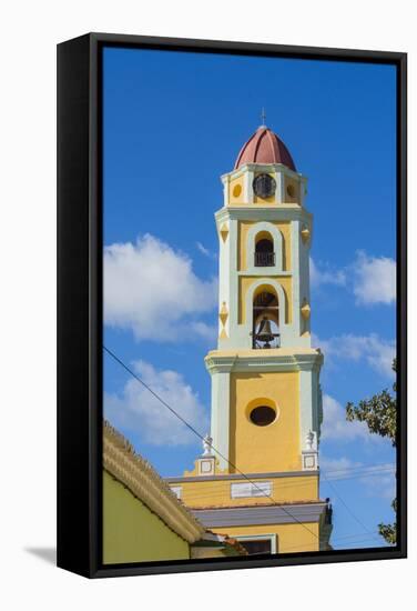 Cuba. Sancti Spiritus Province. Trinidad. Iglesia Y Convento De San Francisco Towers over the City-Inger Hogstrom-Framed Stretched Canvas