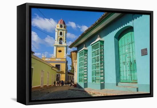 Cuba, Sancti Spiritus Province, Trinidad. Iglesia Y Convento De San Francisco Towers over the City-Inger Hogstrom-Framed Stretched Canvas